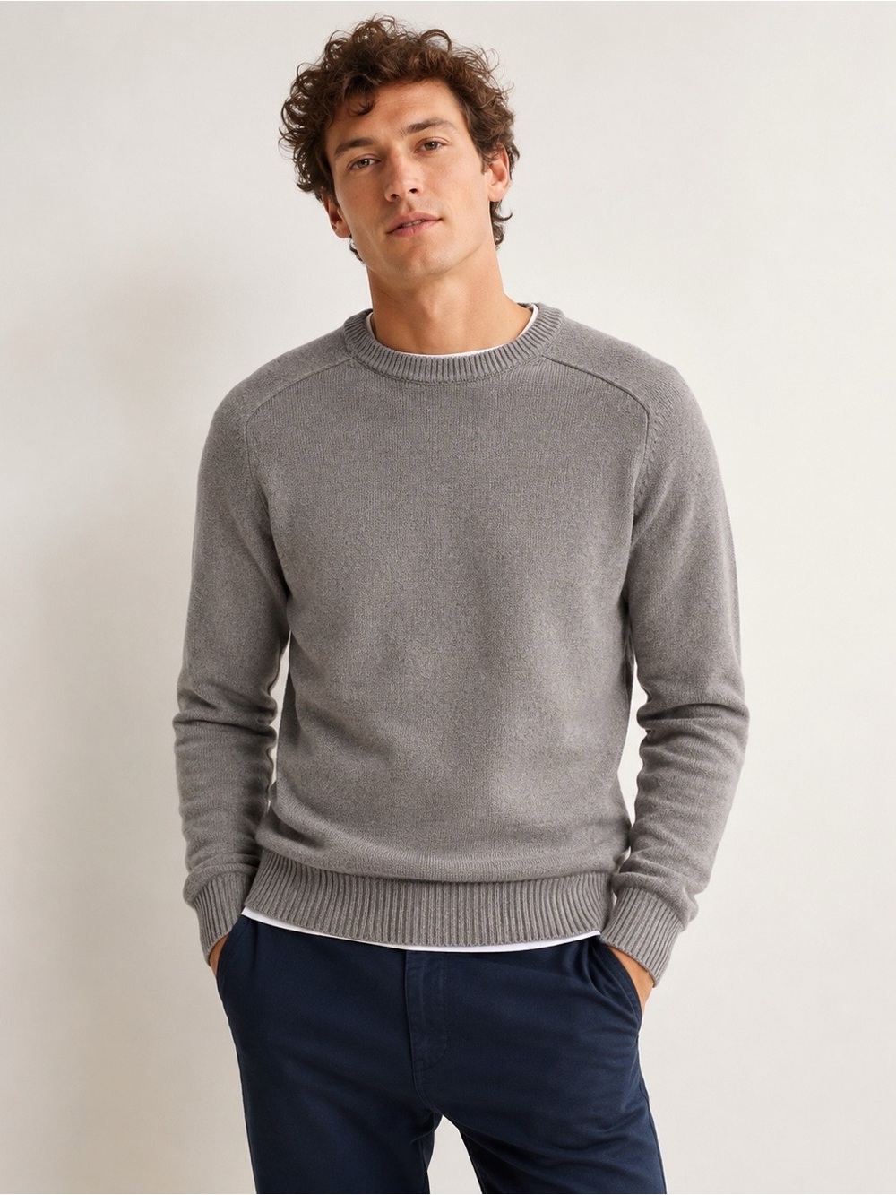 J. Crew Men's Charcoal Crewneck Knit Sweater. Size S